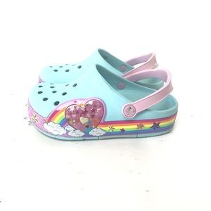 light rainbow crocs